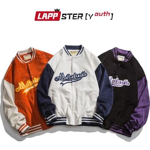 LAPPSTER-Youth Men Embroidery Letter Harajuku Varsity Jacket 2021 Mens Streetwear Y2k Oversized Bomber Jackets Male Kpop Coats