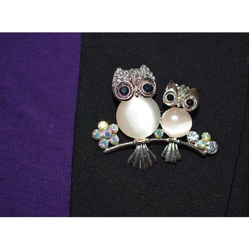 Cheap party jewelry Fashion Opal brooch owl brooch shawl buckle men and women shirt West accessories large pin