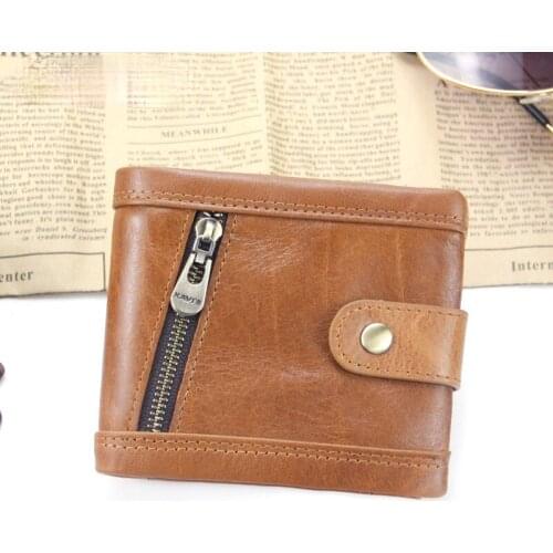Mens Wallet Genuine Leather Short Wallets Coin Purse Business Card Holder Slim Walet For Men