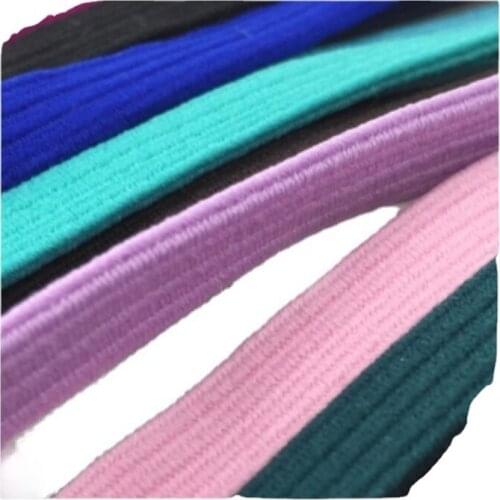 Solid Color Simple Stripe Flat Nylon Elastic Band For Hair Circle Clothing Accessories Material