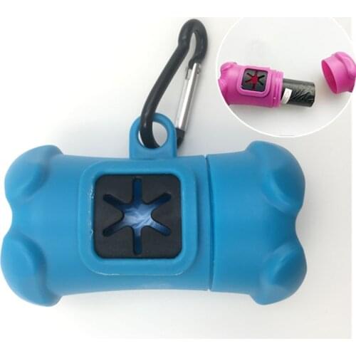 New Pet Dog Bone Shape Waste Poo Garbage Dispenser Box Clean Up Bags Holder Carrier Garbage Plastic Bags
