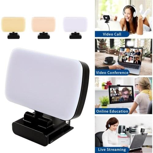 Video Conference 6500KPortable LED Video Light Cube Laptop Computer Webcam Light Zoom Call Lighting with Clip for Live Streaming