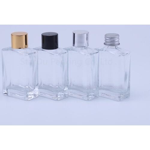30ml 50ml High Quality Clear Square Glass essential oil Bottle Cosmetic Packaging Bottle Vials 100pcs