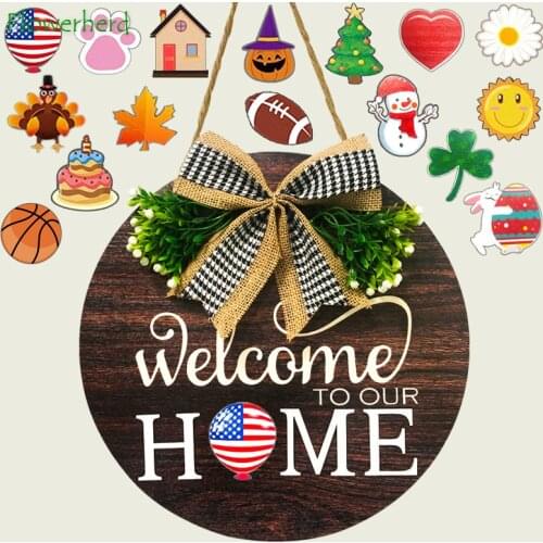 Christmas Decorations Wooden Home Decoration Welcome Wooden Listing Independence Holiday Welcome House DIY Replaceable