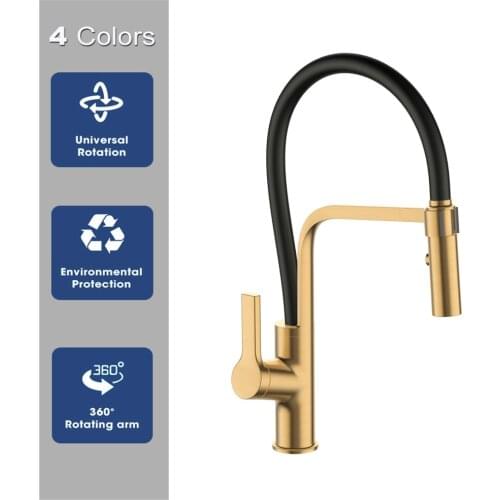 Modern Kitchen Faucet Pull Out Water Saving Faucet 360° Rotate Tap Deck Mounted New Tap Gold Nickle Finish Mixer Home Renovation