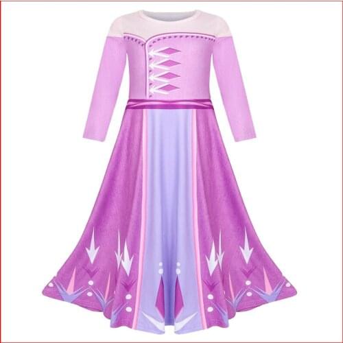 Snow Queen 2 Girls Anna Elsa Dress Halloween Costume Child Christmas Children Gowns Infant Chrismas Kids Holiday Dress