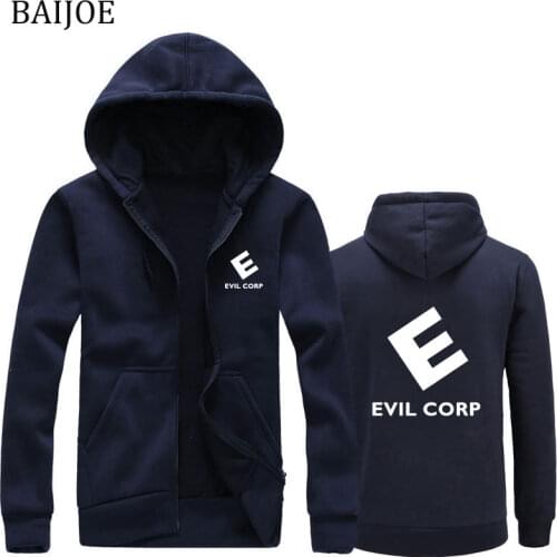 Autumn Winter Television TV Show mr robot evil corp Hoodie Sweatshirts Casual Apparel Black Gray Fashion Novelty classic Hoody