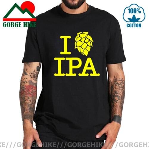 GorgeHike Summer New I LOVE IPA T Shirt man Cool Design Print Mens Short Sleeve Cotton Drunk mens T-shirt Beer Brewery Tee Shirt
