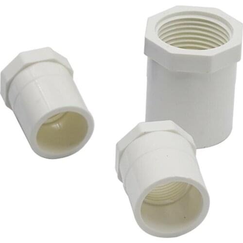 20mm 25mm 32mm To 1/2" 3/4" 1" Internal Thread BSP Adapter PVC Connector Water Pipe Fittings Hose Repair Connection Tool 5 Pcs
