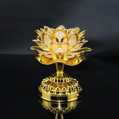 High quality Led colorful lotus lamp for the light electric candle Temple Buddha Machine with source and thirteen Buddha music