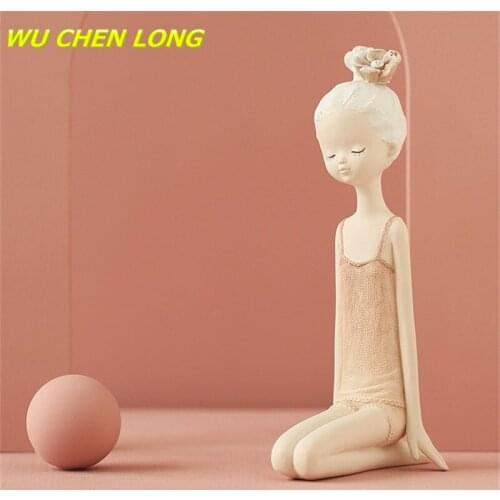 WU CHEN LONG Nordic Abstract Cute Girl And Boy Art Sculpture Creative Figure Statue Resin Craft Home Decorations Desktop R5411
