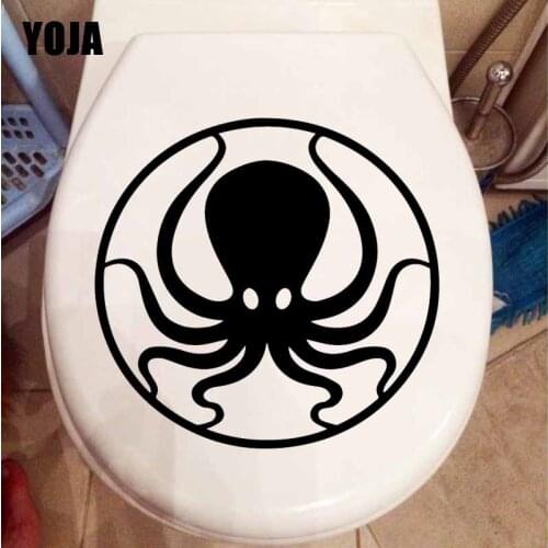 YOJA 24X23.1CM Wall Sticker Mural Home Decor Design Art Toilet Decal Octopus Sea Fish Ocean T5-0451