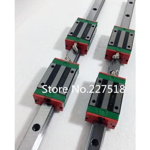 2 pcs HGR20-L2000mm linear rail guides+ 4 pcs HGH20CA Slide Block Carriages