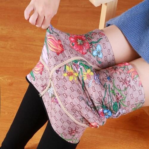 Silk Leggings Autumn and Winter Wear Women Warm Plus Plush Thickened To Increase The Flowers Bloom Rich Double Layer