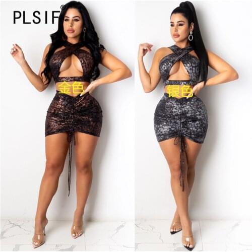 Deep V Neck Sleeveless Crop Top And Hot Short 2 Pieces Set High Street Chic Lady Fashion Outfits