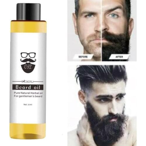 1pcs 30ml Beard Oil Mokeru 100% Organic Beard Oil Hair loss Products Spray Beard Growth Oil For Growth Men Beard Grow Pro