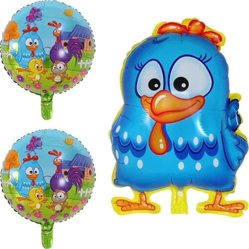 10/20/50pcs Cartoon Brazil Auspicious Chicken Foil Balloons Lucky Chicken Animal Farm Globos Birthday Party Decoration Kids Toys