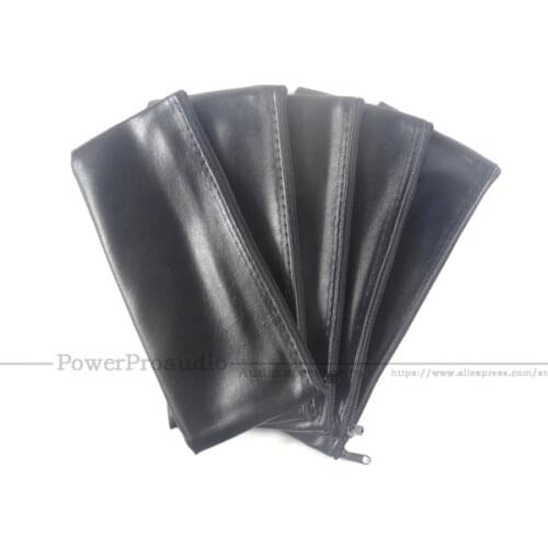 10pcs Professional Wired Microphone Holder Leather Case With Zipper For Shure Microphone Bag Accessories or Cable 23*11 cm