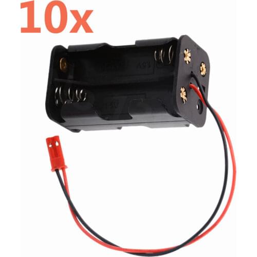 Wholesale 10Pcs/Pack HSP 02070 Battery Compartment Box JR Plug 4 x AA Spare Part For 1/8 1/10 Nitro RC Model Car