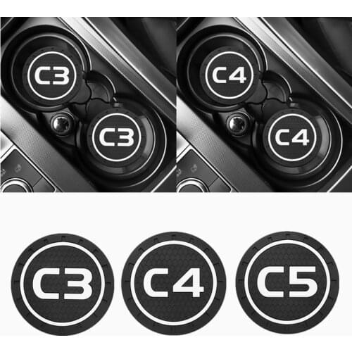 2pcs Car Auto Water Cup Slot Non-Slip Mat Accessories For Citroen C3 C3-XR C4 C5 Accessories Car Styling