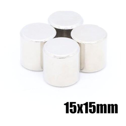 2 pcs 15×15mm N50 Neodymium Magnets Rare Earth Round Supper Strong Grade