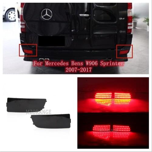 2 Pcs Car Rear Brake Lights Bumper Lamp For Mercedes Bens W906 Sprinter 2006-2016 Warning Lamp Tail Light Black