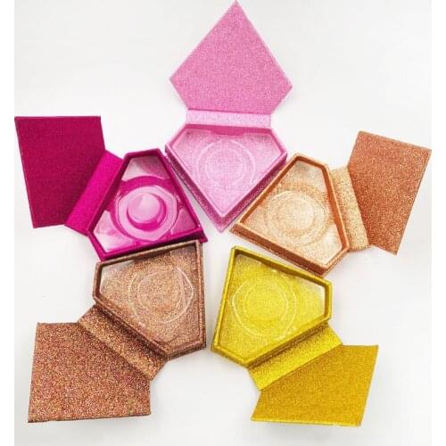 3D Eyelahes Diamond Shape Packing Box Eyelashes Box 3DMink Fur Eyelashes Silk Eyelashes