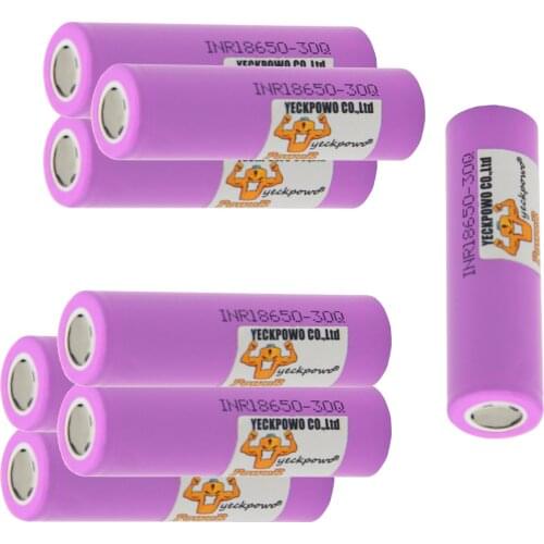 Russian Warehouse Fast Delivery inr 18650 battery 30Q li-ion batteries lithium 3000mah 3.7V 10C rate high drain flat top