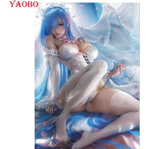 DIY Diamond Embroidery,5D Diamond Painting Sexy Cartoon Girl Diamond Mosaic Home Decor Full Square Rhinestone Cross Stitch