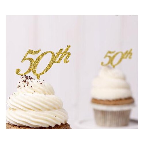 Custom number Glitter Anniversary Cupcake Toppers Food Picks Bachelorette Wedding Bridal Engagement Lingerie Party