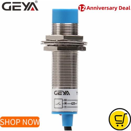 GEYA 8mm Sensing Distance Proximity Switch NPN PNP DC 10-30V Proximity Sensor DC 2 Wire 3 Wire 4 Wire NO NC M18 Screw Size