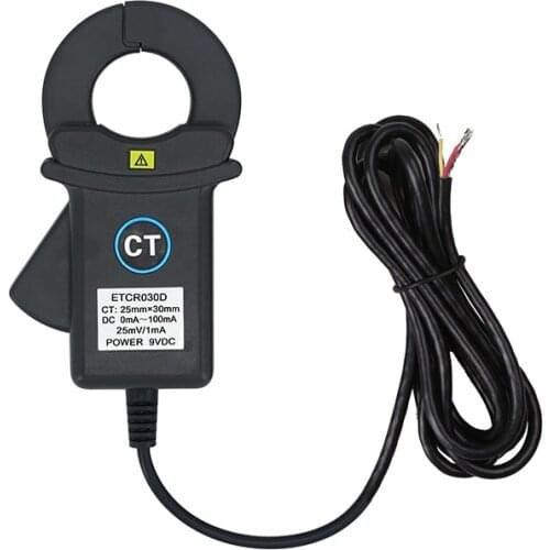 ETCR030D Clamp DC Leakage Current Sensor with double magnetic shielding techniques，Range：0mA～100mA DC