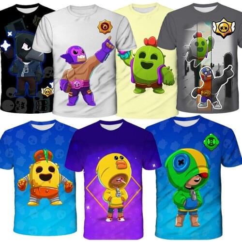 PRIMO MORTIS Clothes T Shirt For Boy Lon Spike Crow Surge Sandy Max El Primo Game Tshirt Stars Tops Tees Kid Children Clothing