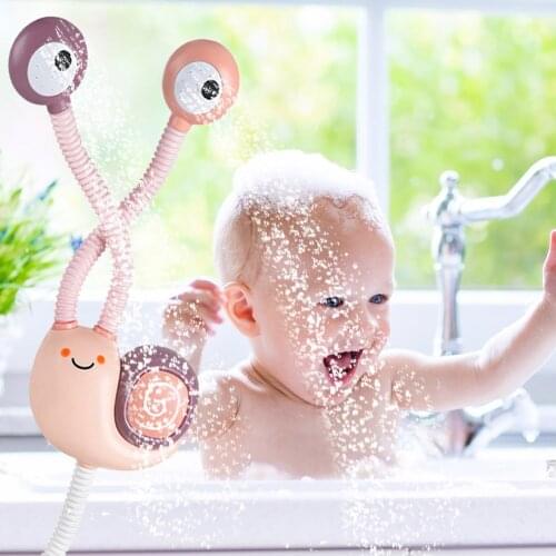 Baby Cute Bath Toys Kids Play Water Spraying Tool Snail Pattern Shower Floating Toys Bathroom Beach Water Toys Early Educational
