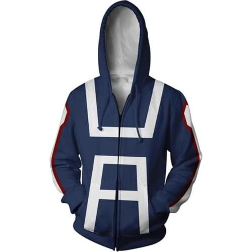 Hot My Hero Academia large size S-5XL fashion Unisex loose Hooded coat zipper Sweatshirts man Hoodies Sweatshirts