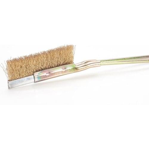 Hot Straight/Elbow Copper Plated Knife Brush 2.4cm Brush Working Width Metal Handle Brass Wire Brush For Life And Industry 1pcs