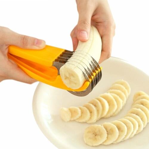 Stainless Steel Banana Slicer Tools Fruit Vegetable Sausage Slicer Salad Sundaes Tools Cooking Tools Kitchen Accessories Gadgets