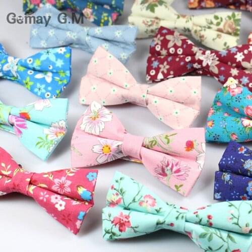 Classic Floral Pattern Bow Tie for Men Print Cotton Bowtie British Style Business Fashion Bowtie Wedding Party Gravata