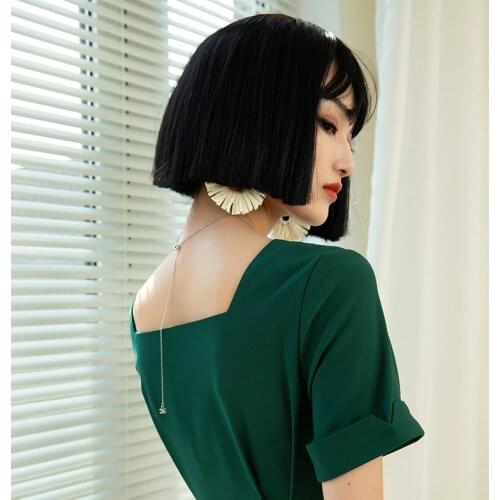 Short Bob Wig With Bangs for Women Synthetic Bob Wigs Wig for Party Daily Use Fashion Style Blonde Red Grey Green Color