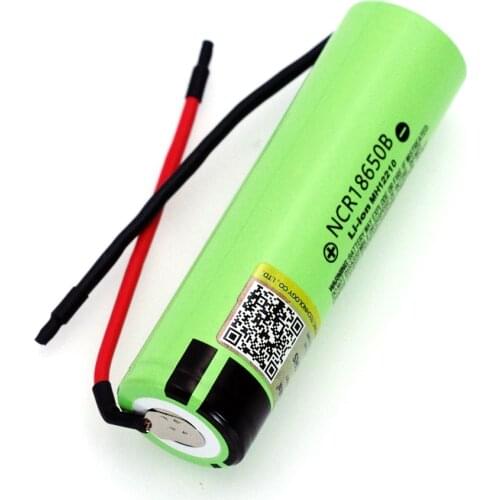 1pcs LiitoKala New Original NCR18650B 3.7v 3400mAh 18650 Li-ion Rechargeable Battery Welding Silica gel Cable DIY For Panasonic