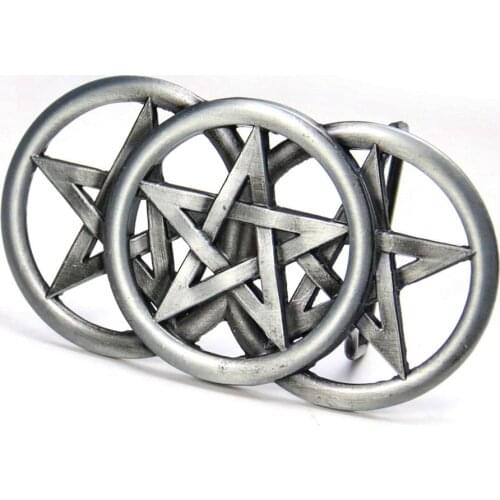 Pentacle Metal Five Point Star Belt Buckle Pentagram Cowboy Evil Satan Man Fashin Handmade Jeans Accessories Gift