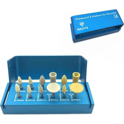 RA3112 Dental Diamond Polishing Set for zirconia For Dental Clinic Low Speed Contra Angle Grinding Head