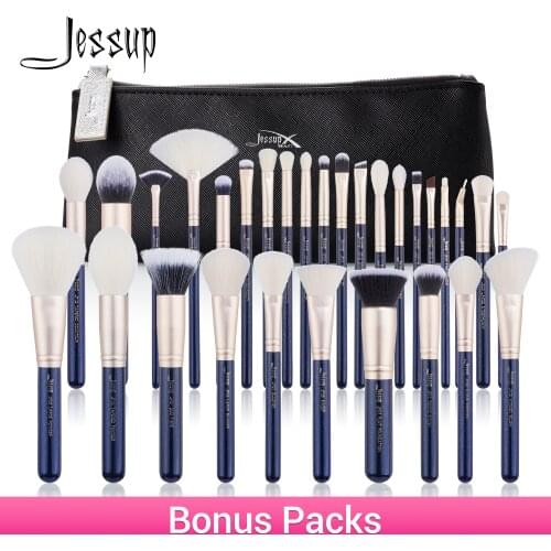 Jessup brushes Makeup brushes set 6pcs-30pcs Prussian Blue/Golden Sands Foundation brush Eyeshadow Powder Make up brush