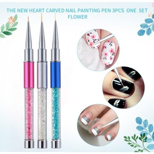 3pcs Nail Art Dotting Pen UV Gel Polish Design Dot Painting Detailing Pen Reusable Women Brushes Tool Set кисточки для маникюра