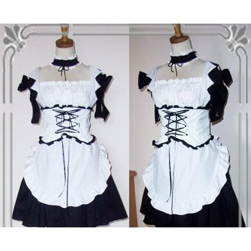 New Anime Kaichou wa Maid-sama! Cosplay Ayuzawa Misaki Halloween Maid Service Full Set 4in1(Dresses+Bow-knot+Apron+Belt)