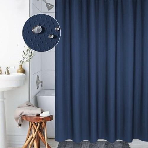 Solid Color Bath Waterproof Thicken Fabric Bathroom Shower Curtain in the Bathroom for Modern Accessory Bathroom Bath Product
