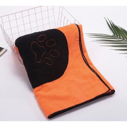 Solid Color Microfiber Bath Towel for Small Medium Large Dogs Cats Absorbent Quick-Drying Bathrobe Pet Supplies