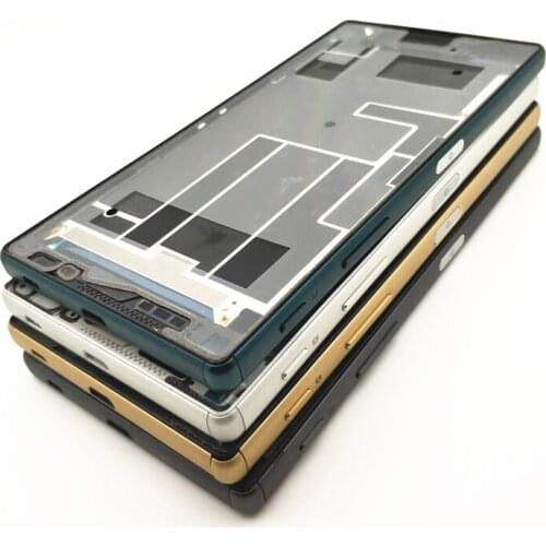 Original For Sony Xperia Z5 LCD Plate Middle Frame Bezel Housing Cover + Plug Cover For Xperia Z5 Dual E6653 E6603 E6633 E6683