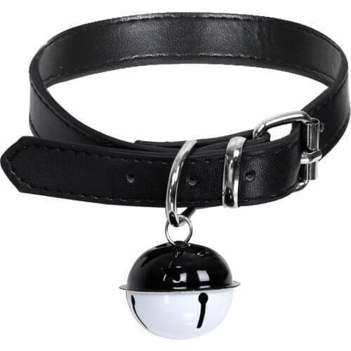 Vintage Sexy Harajuku Belt Collar Choker Necklace PU Leather Goth Choker Punk Gothic Necklace with Bell for Women Party Supplies