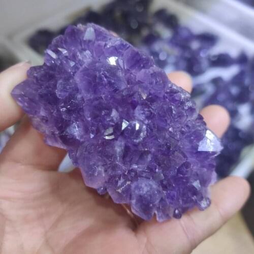 Natural Raw Amethyst Quartz Purple Crystal Cluster Healing Stones Specimen Home Decoration Crafts Decoration Ornament